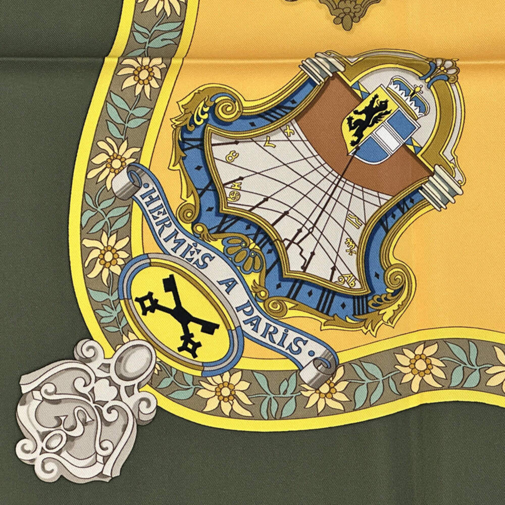 HERMES Yellow Silk Scarf - Picture 5 of 9